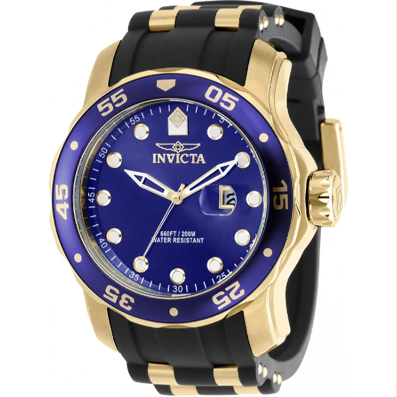 Artisan strap watches-Invicta Men's 39098 Pro Diver Black and Gold-Tone Polyurethane and Stainless Steel Watch