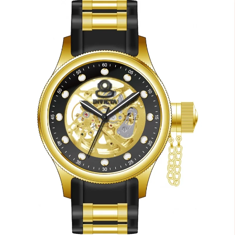 Airy strap watches-Invicta Men's 39165 Black and Gold-Tone Stainless Steel Watch