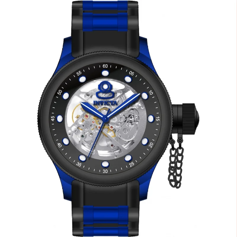 Stone trim watches-Invicta Men's 39166 Black and Blue Polyurethane and Stainless Steel Watch