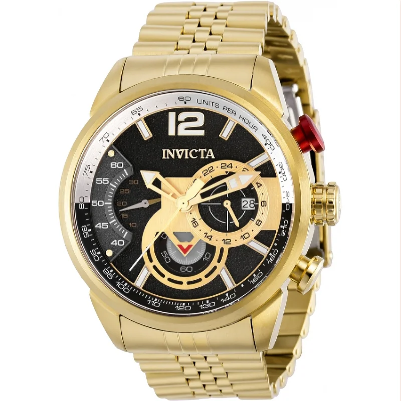 Lotus face watches-Invicta Men's 39666 Aviator Gold-Tone Stainless Steel Watch