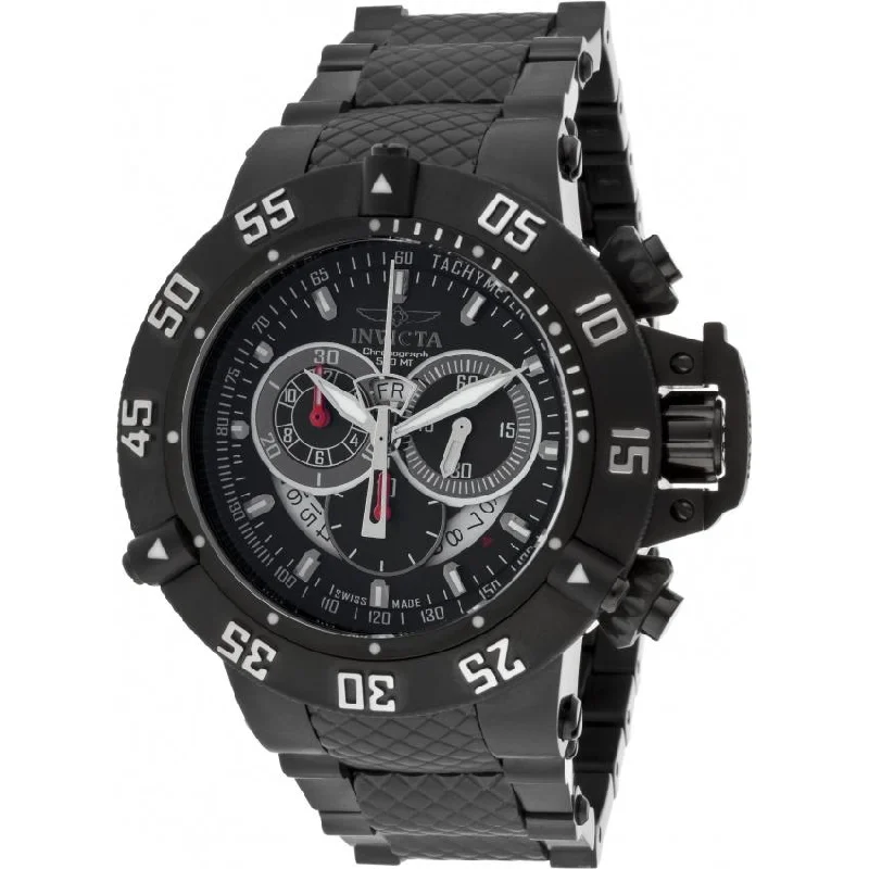 Flat strap watches-Invicta Men's 4695 Subaqua Chronograph Black Stainless Steel Watch