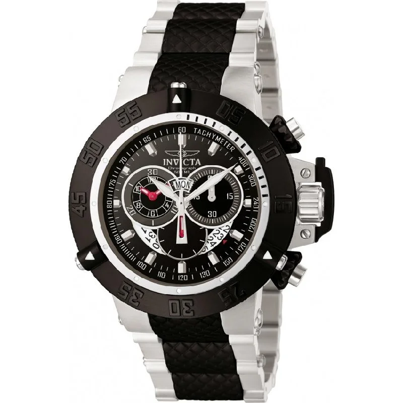 Daily fine watches-Invicta Men's 4696 Subaqua Chronograph Black and Silver Stainless Steel Watch