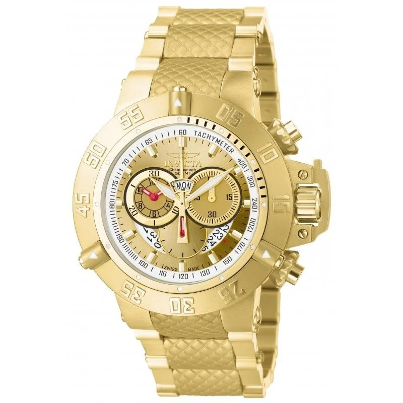 Light dial watches-Invicta Men's 5403 Subaqua Noma III Chronograph Gold-Tone Stainless Steel Watch