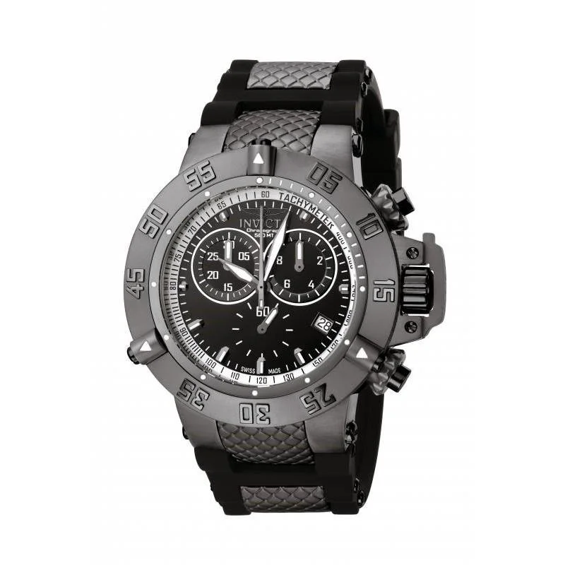 Diamond face watches-Invicta Men's 5508 Subaqua Noma III Chronograph Black and Gunmetal Inserts Polyurethane Watch