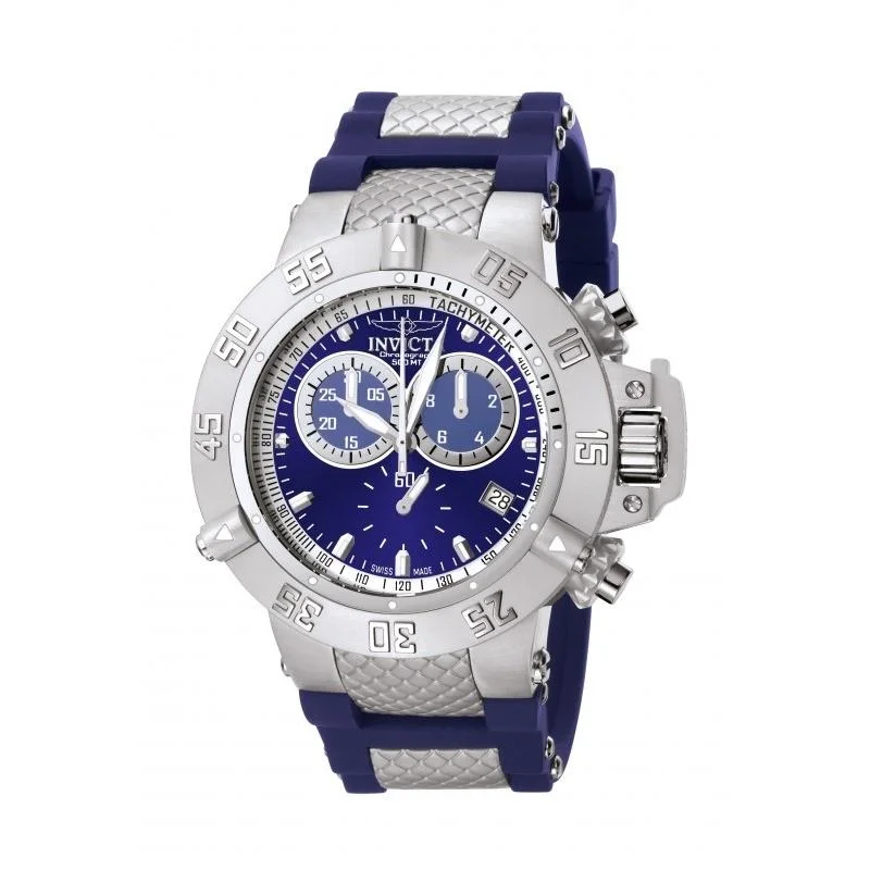 Retro leather watches-Invicta Men's 5512 Subaqua Noma III Blue and Silver Inserts Polyurethane Watch