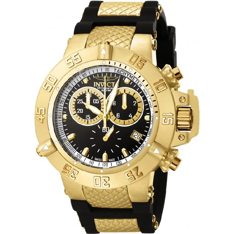 Sharp quartz watches-Invicta Men's 5514 Subaqua Noma III Chronograph Black and Gold-Tone Inserts Polyurethane and Stainless Steel Watch