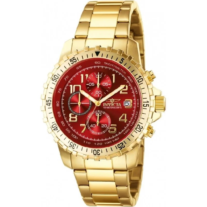 Round dial watches-Invicta Men's 6400 Specialty Multi-Function Gold-tone Stainless Steel Watch