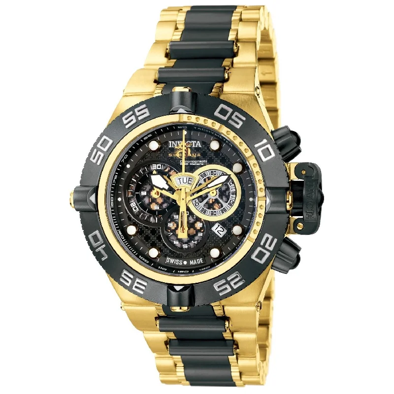 Satin black watches-Invicta Men's 6562 Subaqua Noma IV Black and Gold-Tone Stainless Steel Watch