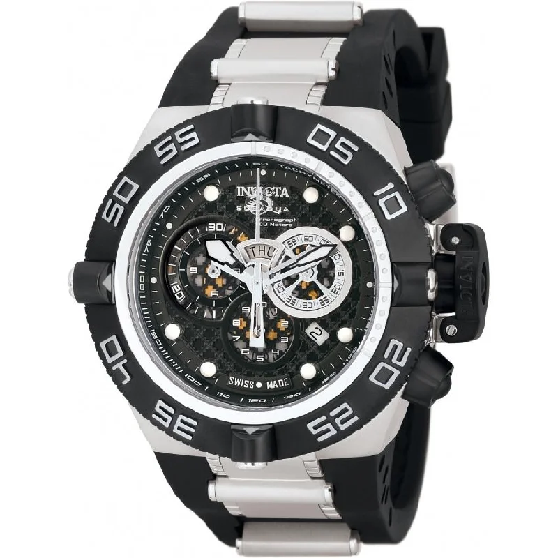 Classic style watches-Invicta Men's 6564 Subaqua Noma IV Chronograph Black and Silver Inserts Polyurethane Watch