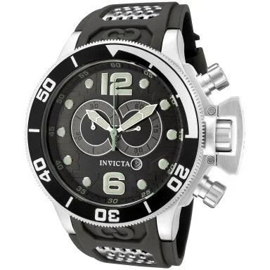 Soft canvas watches-Invicta Men's 6916 Corduba Chronograph Black and Silver Inserts Polyurethane Watch