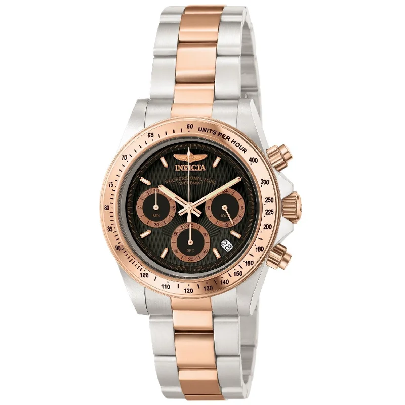 Subtle face watches-Invicta Men's 6932 Speedway Chronograph Rose-Tone and Silver Polyurethane Watch